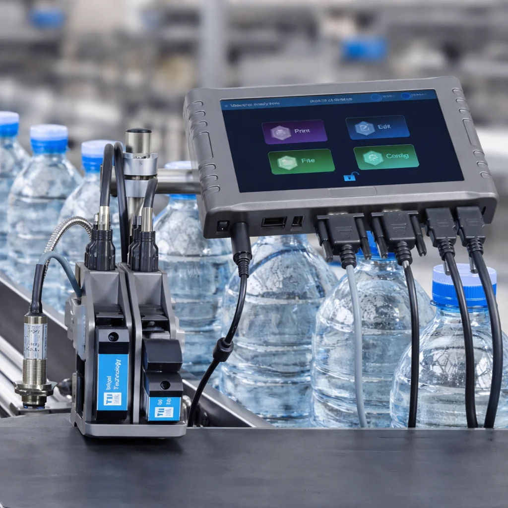 Docod TIJ Online Industrial Batch Coding Inkjet Printer Cost Effective T260E Print Head Expiry Date Barcode Machine for Bottle