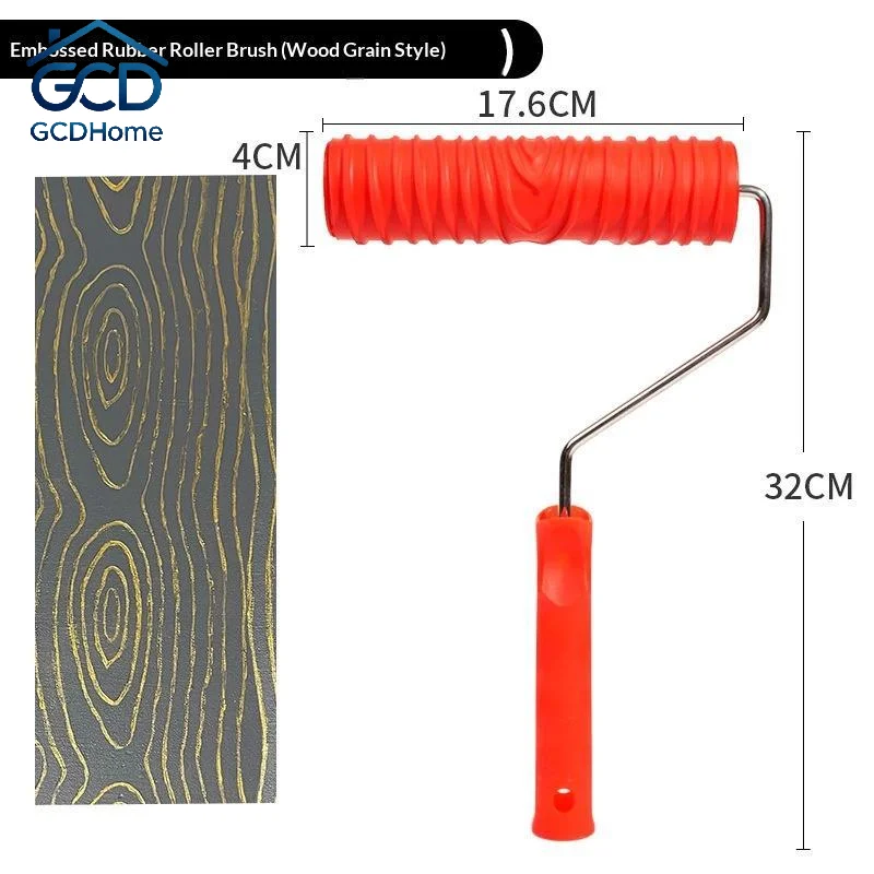 Embossed Paint Roller Wear Resistant Food Grade Rubber Non-Toxic Tool for Wall Texture Design DIY Home Decoration Art Projects