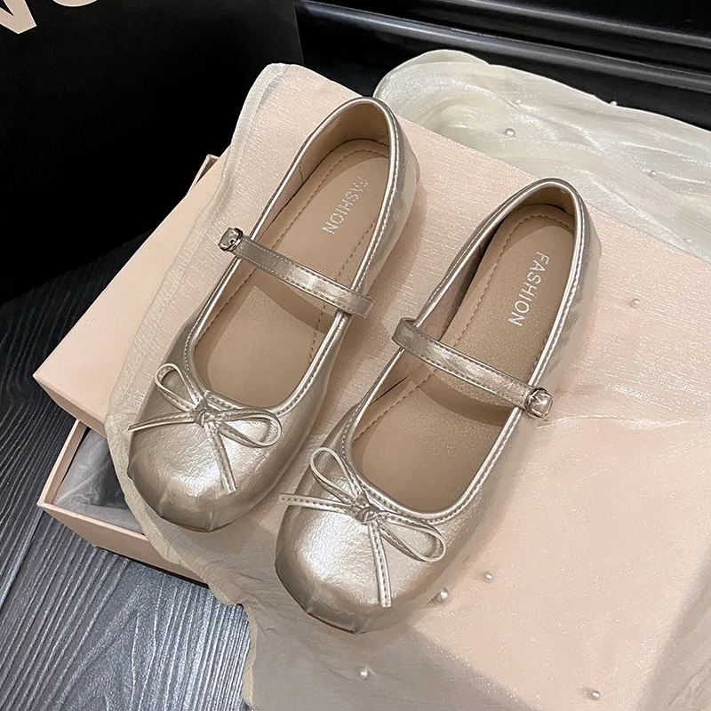 

Женские балетки на плоской подошве, новые стильные сандалии, женские повседневные туфли Лолиты на открытом воздухе, модные шлепанцы с узлом-бабочкой, женская обувь Мэри Джейн