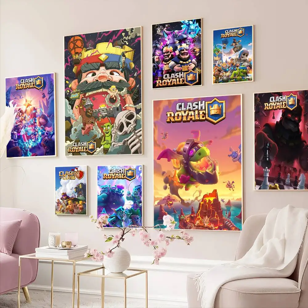 Game C-Clash Royales Good Quality Prints and Posters Waterproof Paper Sticker Coffee House Bar Posters Wall Stickers