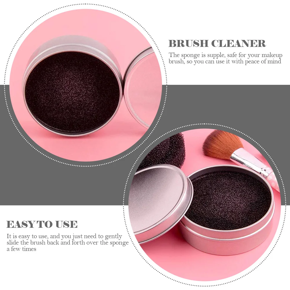 5 juegos de estuche de limpieza para brochas de maquillaje, esponja de carbón activado Premium, removedor de Color compacto de tamaño de viaje, limpiador de brochas eficiente