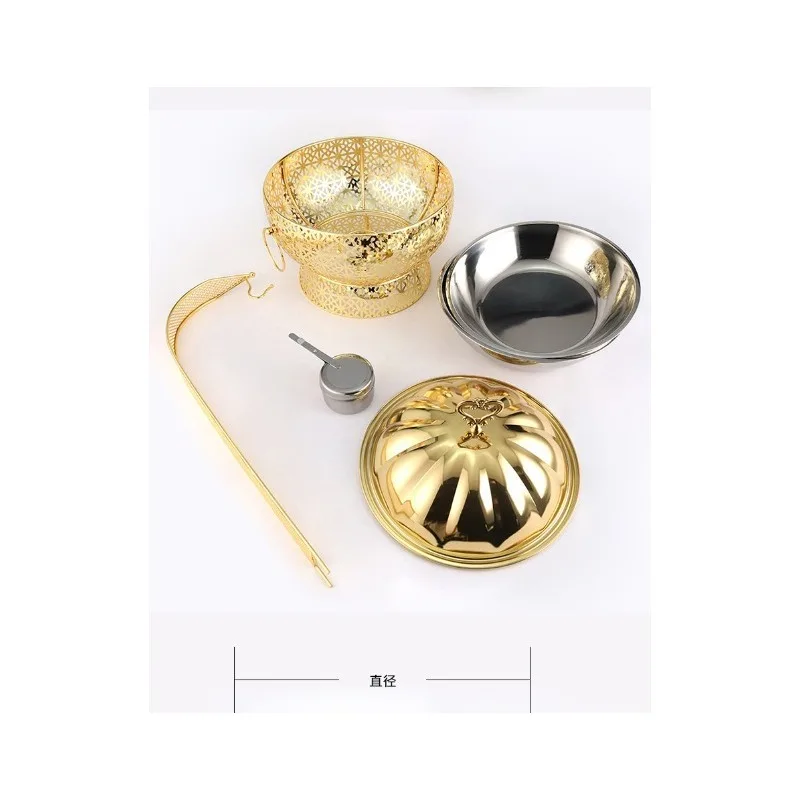

Luxury Stainless Steel Pumpkin-Shaped Hanging Stove, Wrought Iron Lace Alcohol Burner for Hotels Restaurants