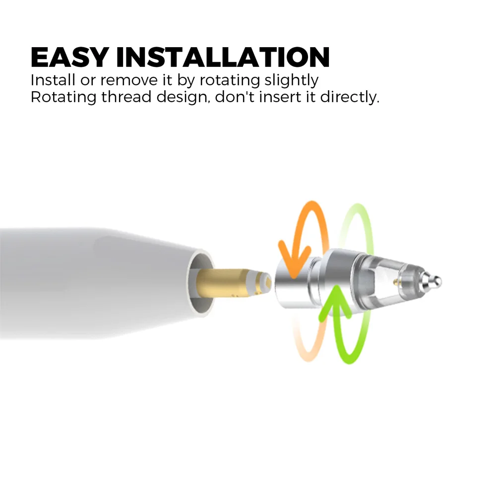 Upgrade Metal Replacement Pencil Tips for Apple Pencil 1st 2nd Pro USB-C Spare Hard Pen Nibs Precise Control for IPad Pencil