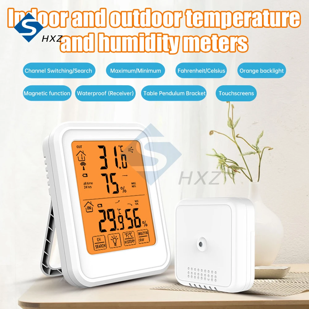 

-50℃~70℃ Electronic Temperature Humidity Meter Waterproof Smart Touch Screen Magnetic LED Digtal Display Backlight Out/Indoor