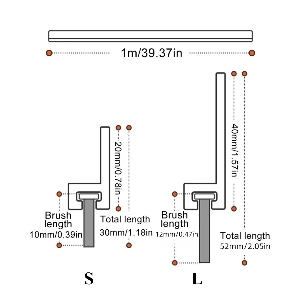 1pc 1m/39.37in Draft Stops Door Seal with Noise Reduce Door Brush Breeze Sweep Blocker Proof Insect Sound Dust Proof Strips