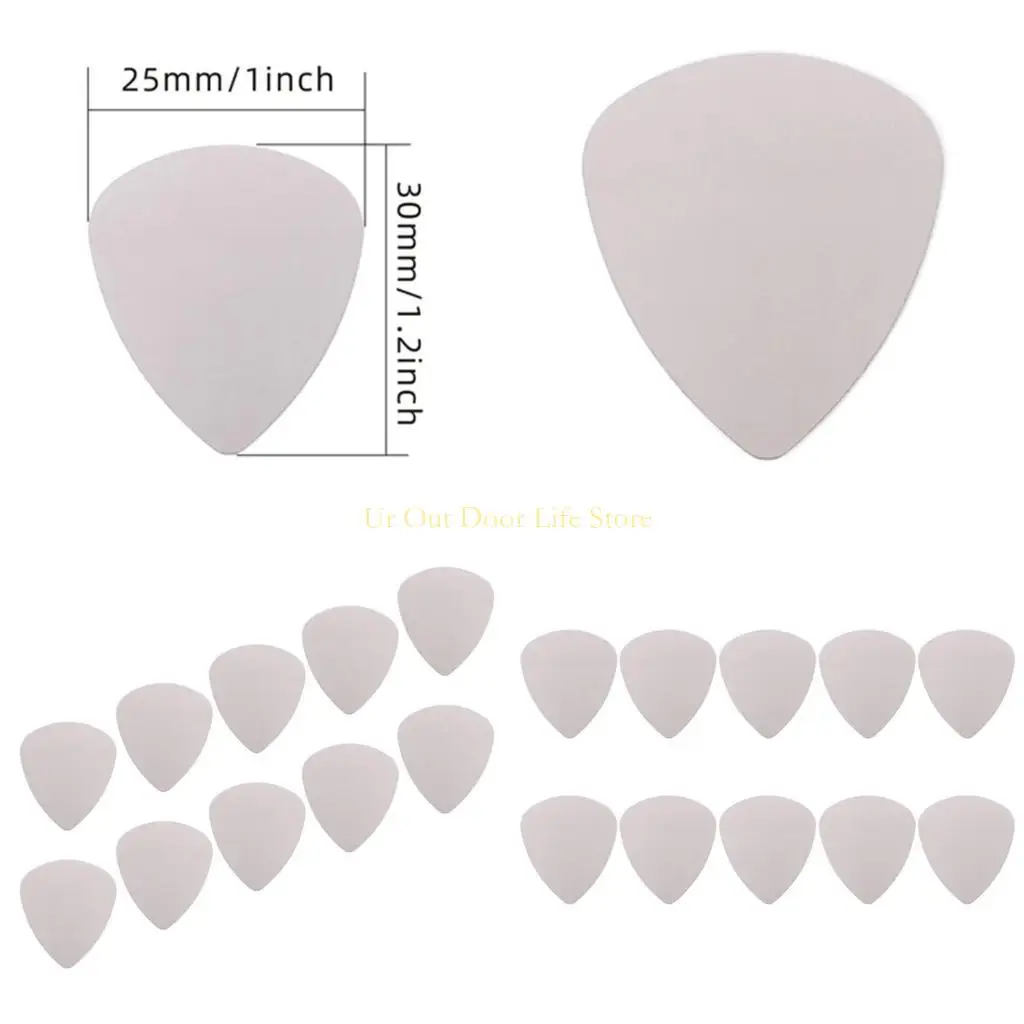 

77UF 10Pcs Stainless Steel Guitar Pick Metal Electric Guitar Bass Pick Plectrum Guitar Replacement Accessory Easy to Use