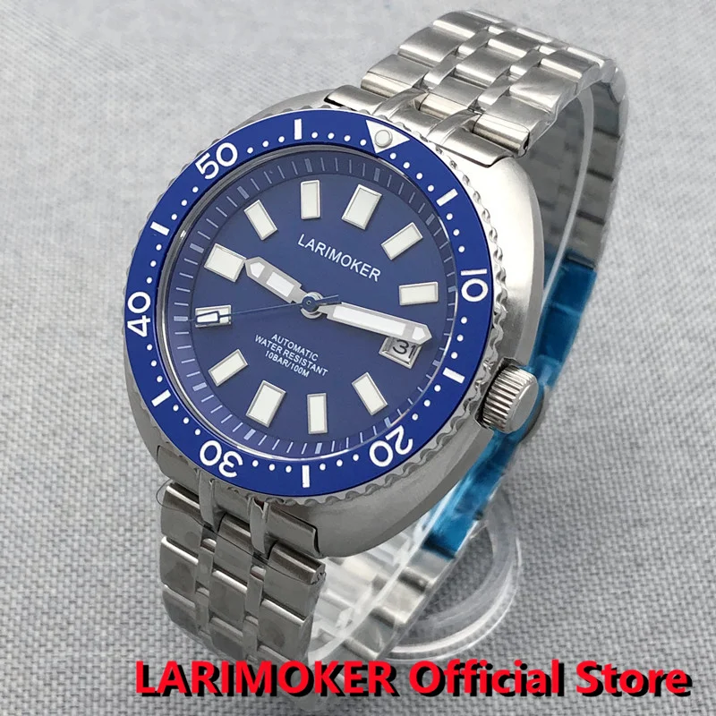 

2022 LARIMOKER Brand New 43mm Stainless Steel 10Bar Waterproof Luxury NH35 Man's Automatic Mechanical Wrist Watch Sapphire Glass