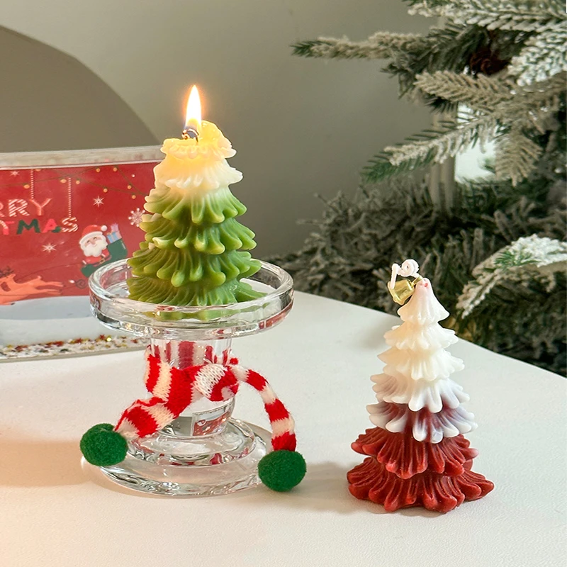 INS Wind Snow-Capped Christmas Tree Aroma Candle Christmas Decoration Desktop Ornament Creative Deco Noel Room Decoration