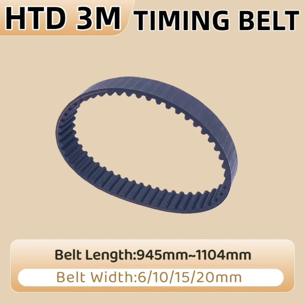 

HTD 3M Timing Belt Length 945 954 957 960 966 1002 1014 1026 1029 1071 1098 1104mm Belt Width 6-20mm HTD 3M Closed Loop Belt