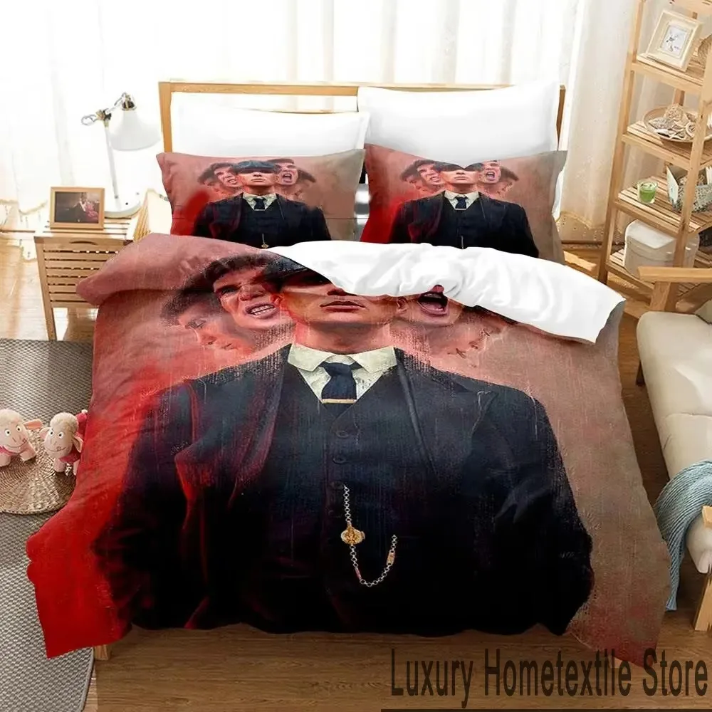 3D Print Peaky TV Blinders Bedding Set,Duvet Cover Bed Set Quilt Cover Pillowcase,King Queen Twin Size Boys Girls Adults