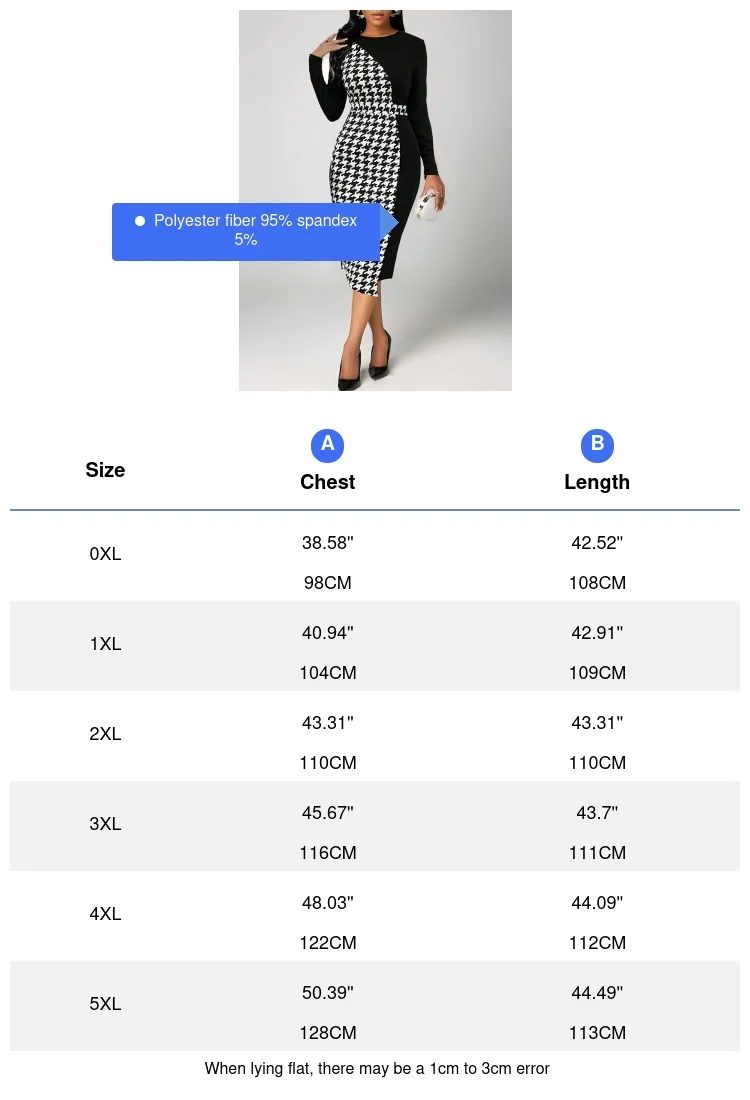 فستان بمقاس كبير مطبوع عليه ألوان متعددة فستان أنيق بأكمام طويلة لفصل الربيع والخريف ملابس نسائية بمقاسات كبيرة