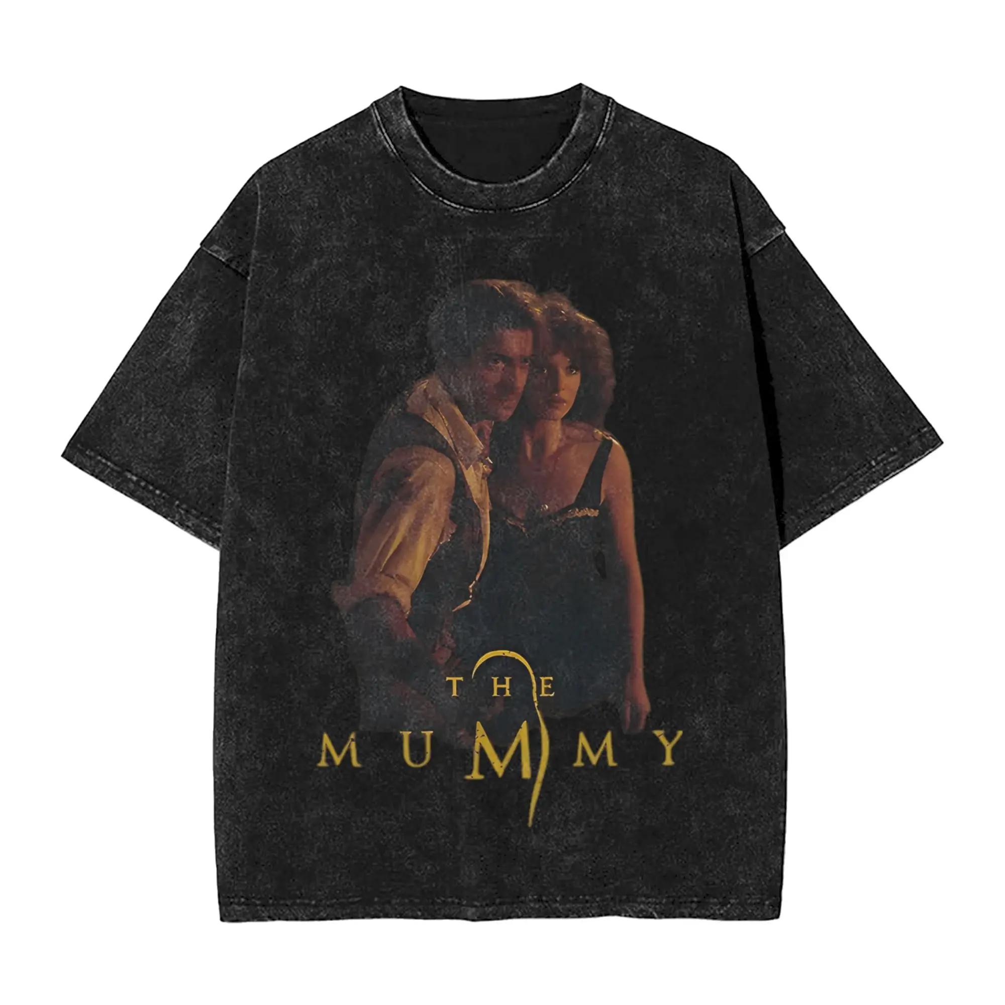 Vintage Funny Horror Movie The Mummy Halloween Action Vintage Washed T-Shirt Men's Cotton Clothes Novelty  O-neck Short Sleeve