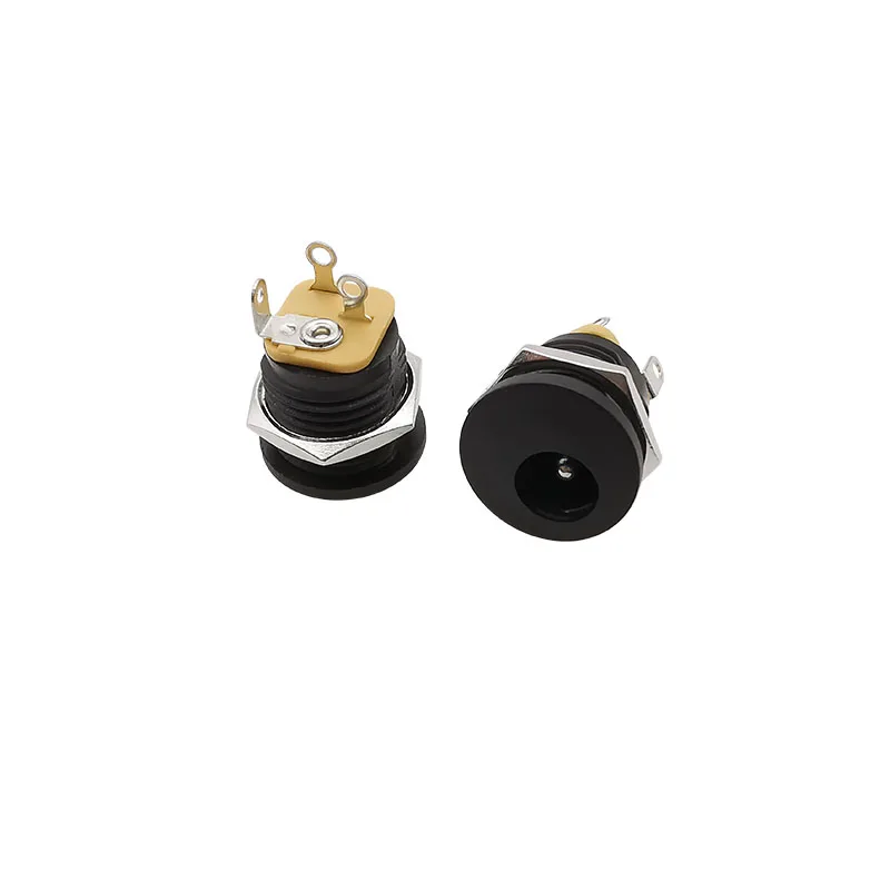 5.5 x 2.1mm DC Power Male Plug Plastic DC-022 DC Female Socket Nut Panel Mount Electrical Connectors DC 12V Jack Plugs Adapter