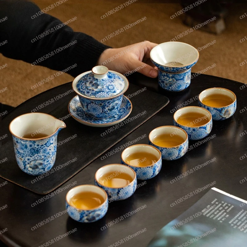 

Цветущая печь для кунг-фу, чайный сервиз, бытовой светильник, роскошная высококачественная керамическая крышка, чаша, подарочная коробка для чашки