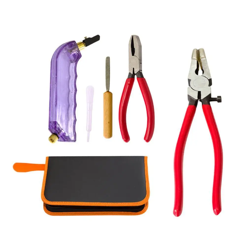 Glass Cutter Tool Glass Breaking Pliers Nippers with Storage Bag Professional Glass Pliers Mosaic Tile Pliers for Fused Glass