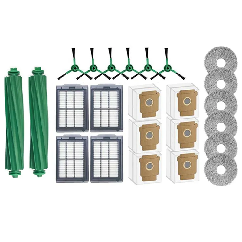 Irobot Roomba Plus 505 콤보/405 콤보 로봇 진공 청소기용 FNJK-예비 부품 키트(24개)-브러시, HEPA 필터, 걸레 천, 먼지