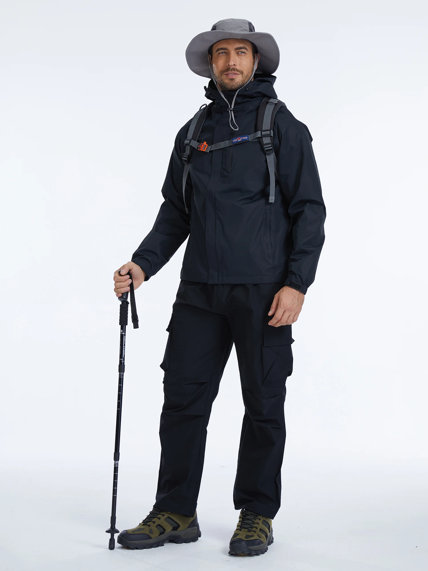 Sommerliche, wasserdichte Regenjacke für Herren, leichte, dünne Regenjacke mit Innentasche, ideal zum Campen, Wandern, Radfahren und Angeln. – Detail 7