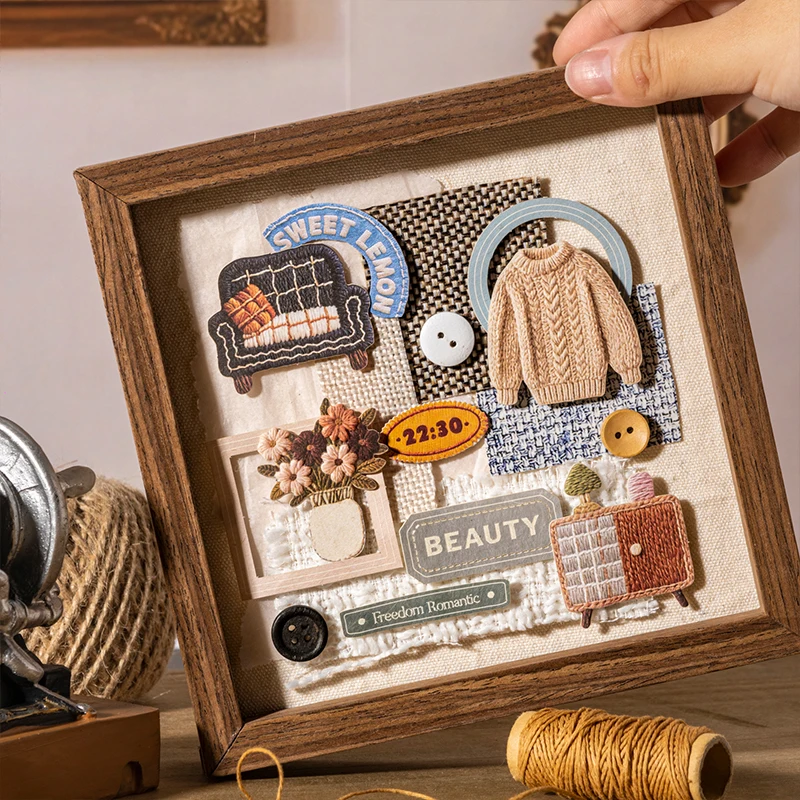 Journal GO 30pcs Creative Embossed Sweet Little Things Stickers for Card Photo Frame Decor Scrapbook Collage Handmade Materials