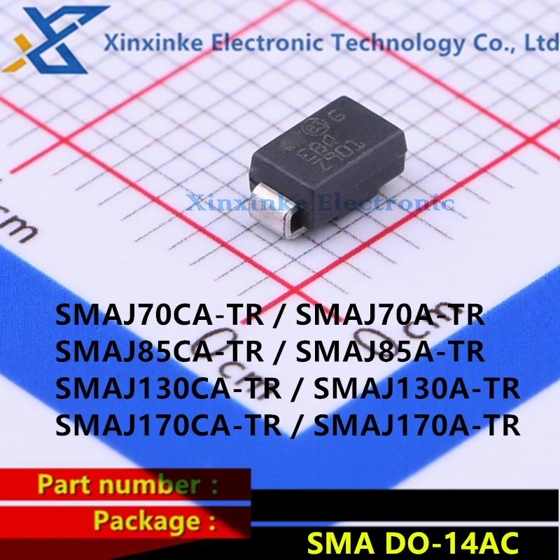 

50PCS SMA DO-214AC SMAJ70CA-TR SMAJ70A SMAJ85CA SMAJ130CA SMAJ170CA TVS Transient Suppression Diode SMAJ170A SMAJ130A SMAJ85A-TR