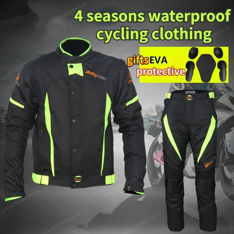 Riding Tribe motorcycle riding suit set waterproof anti fall warm motorcycle clothing 4 seasons winter motorcycle suit