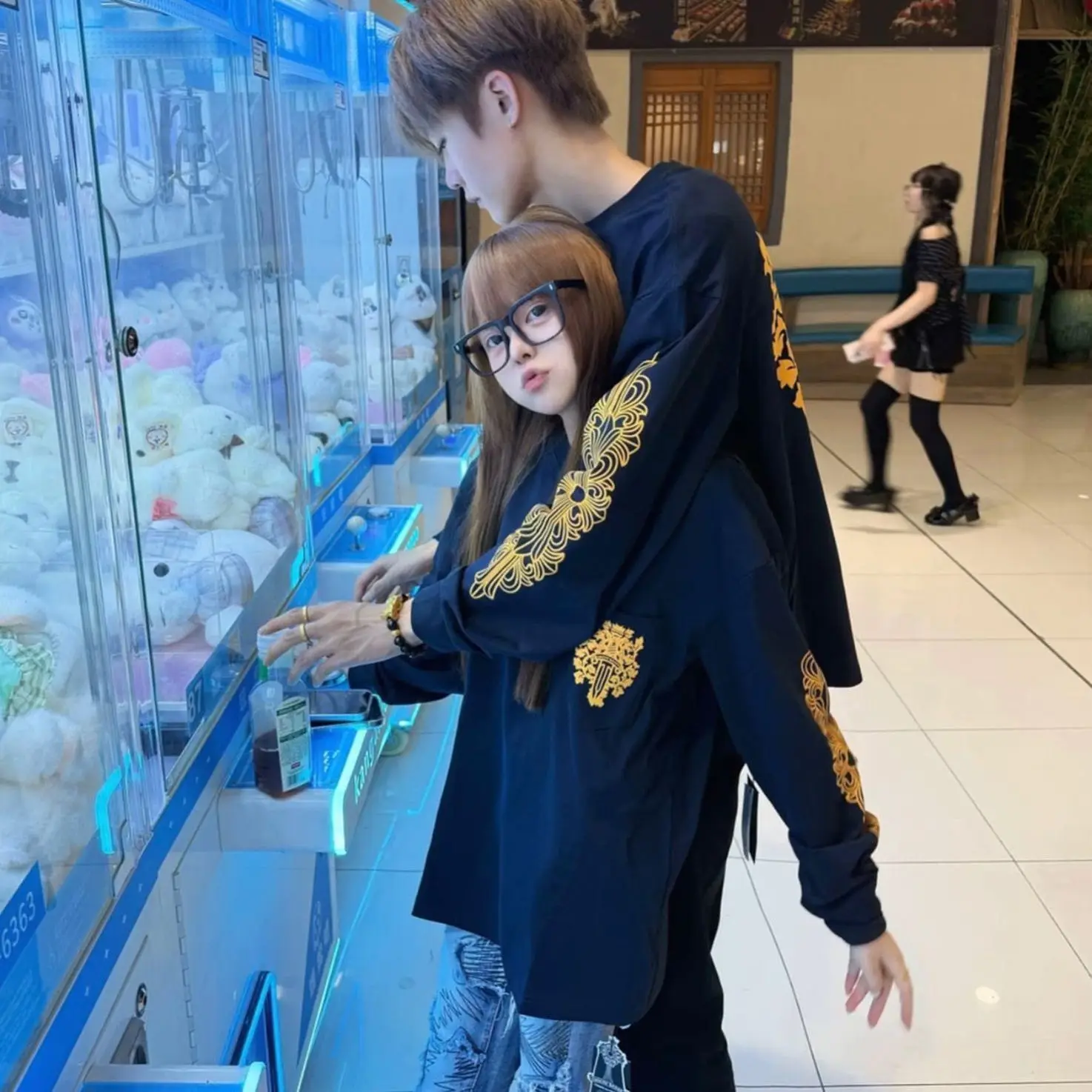 Loose Fit Pure Cotton Long Sleeve T-Shirt Women's Korean Style Spring Autumn Bubble Print Design Casual Comfortable Top