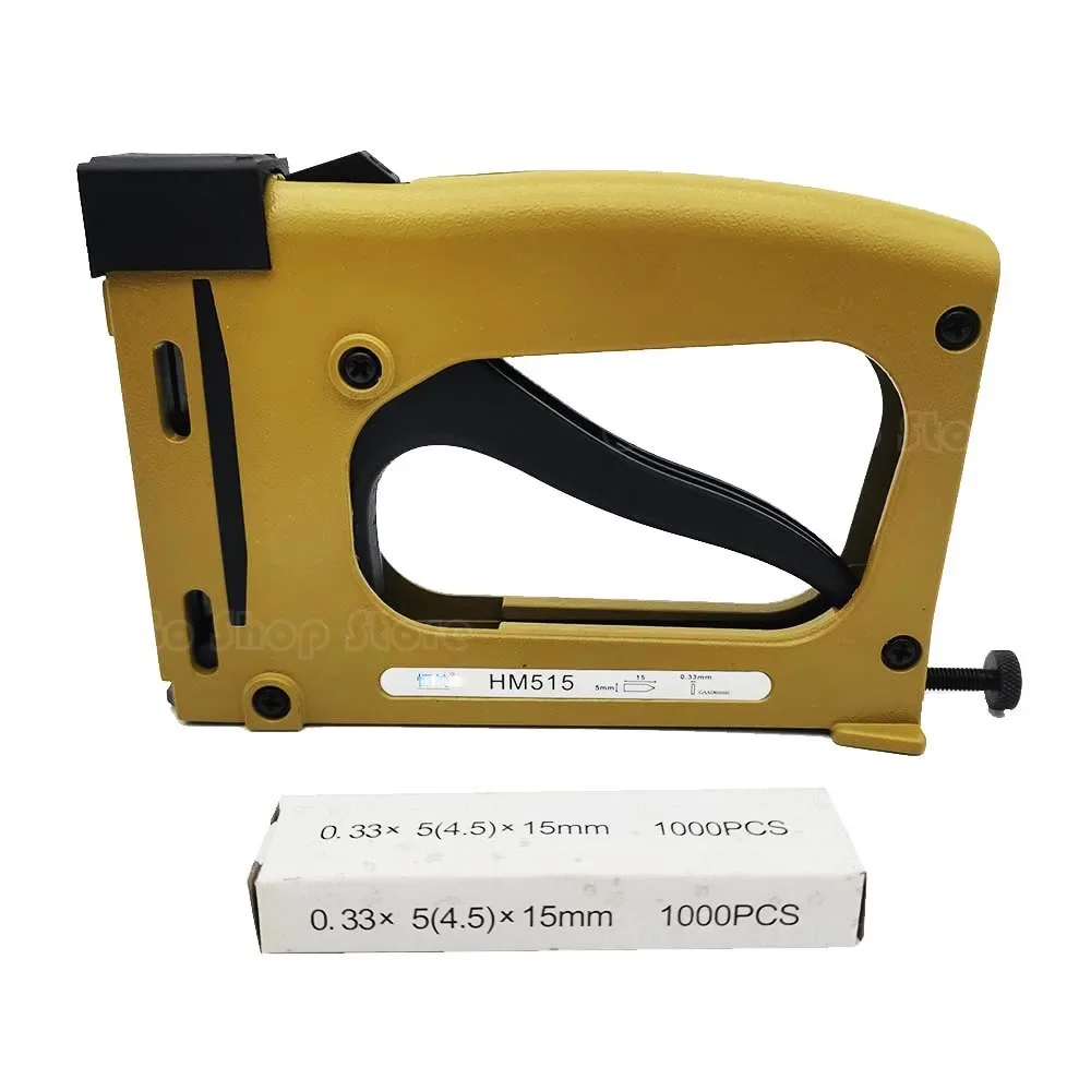 New Manual patch nail gun with 1000pcs Nail HM515 Frame backplane fixed hand tacker Photo frame tool finishing nailer