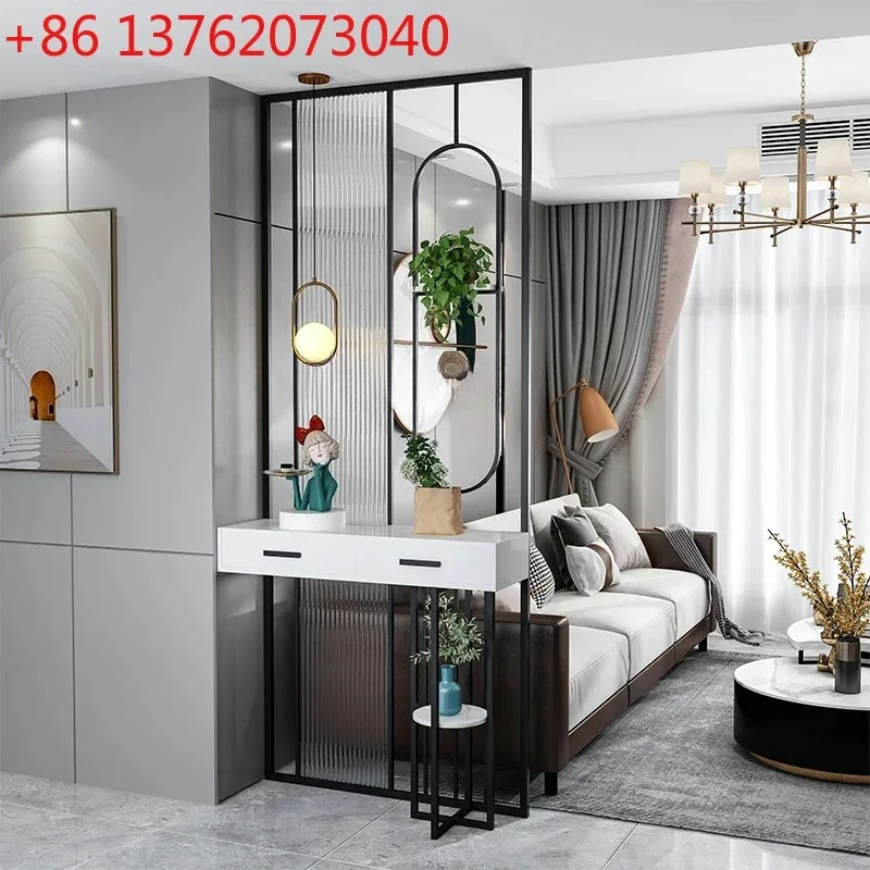 

Light luxury home screen partition, simple Changhong glass entrance cabinet decorative special-shaped storage6005