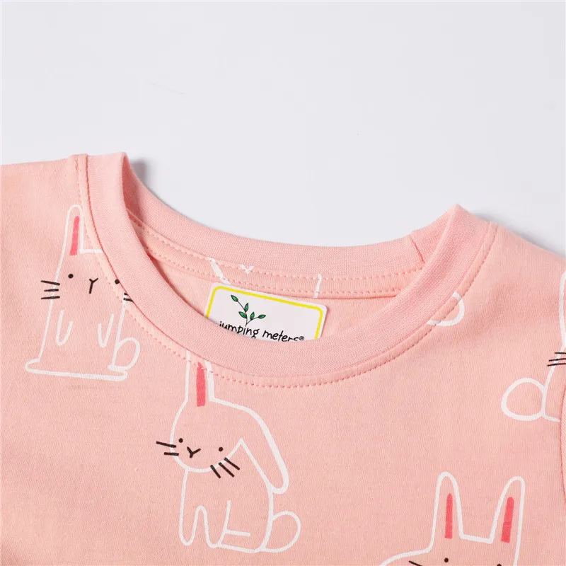 Jumping Meters Short Sleeves Cartoon Dresses For Baby Girls With Printed Some Cute Dinosaurs Unicorns Kids Hot Selling Clothes