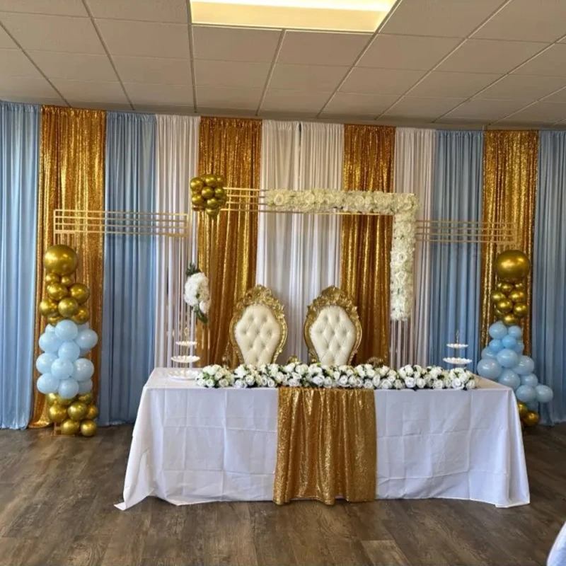 Shiny Gold-Plated Square Screen Backdrop Shelf: The Real Framework Arch That Transformed My Wedding Day