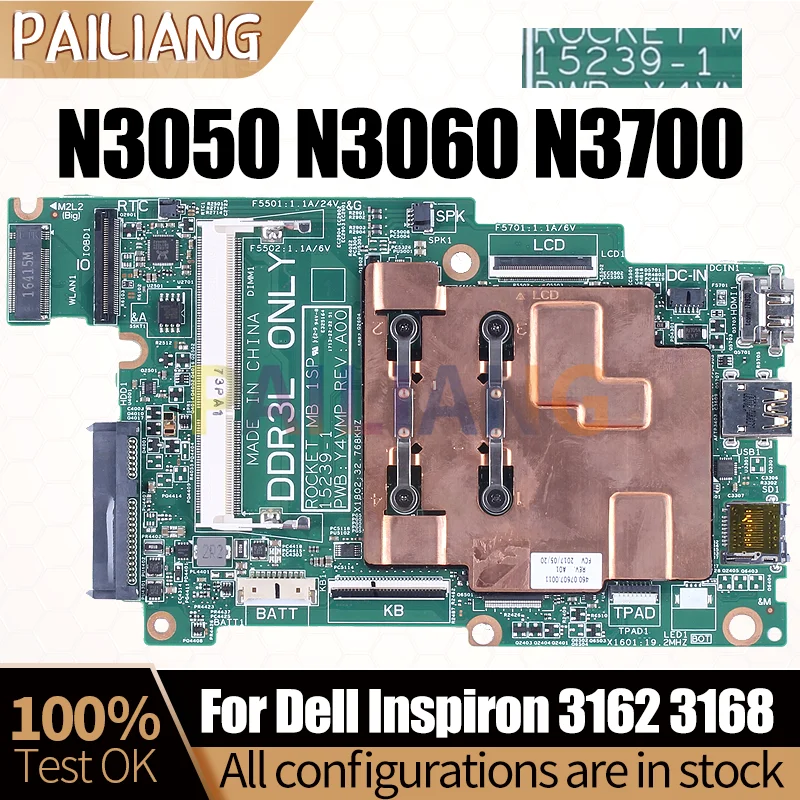 For DELL Inspiron 3162 3168 Notebook Mainboard 15239-1 N3050 N3060 N3700 