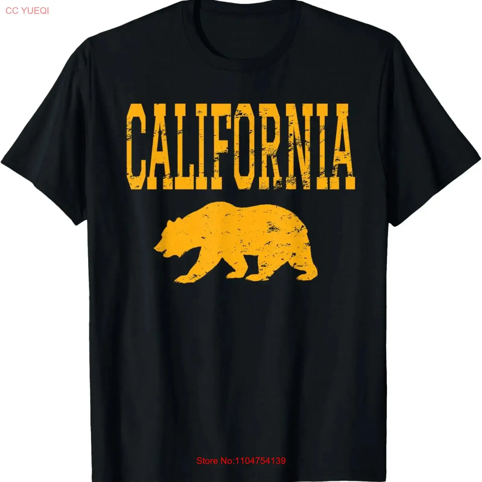 Camiseta Vintage de California Golden Bear con Efecto Desgastado, Cómoda, Ligeramente Suave, Diseño Gráfico, Ropa Urbana