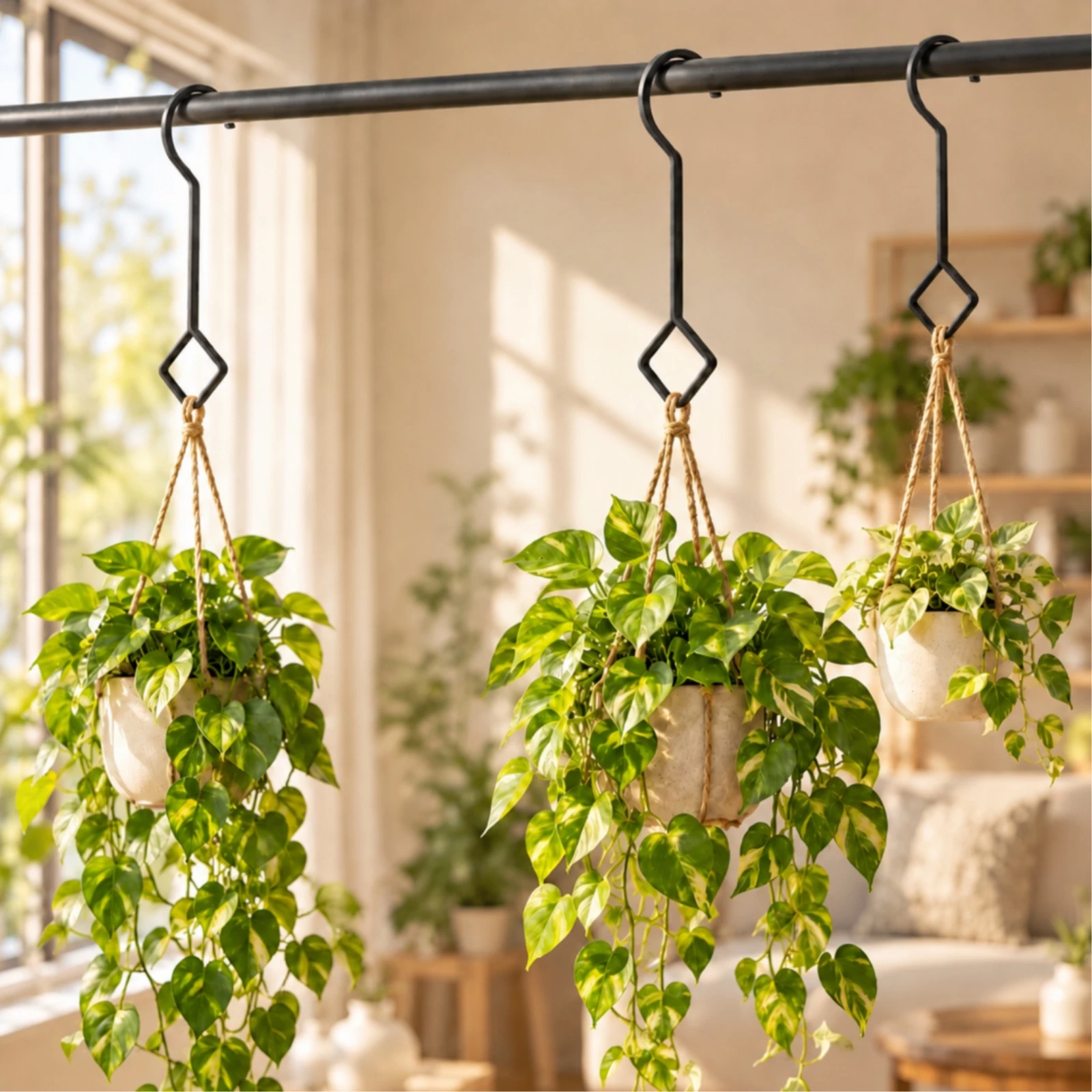 4 Pieces Curved Hanger Hook with Diamond Loop Corrosion-Resistant Diamond Loop Hanging Hook Ceiling Hooks Non-Fading Heavy Duty