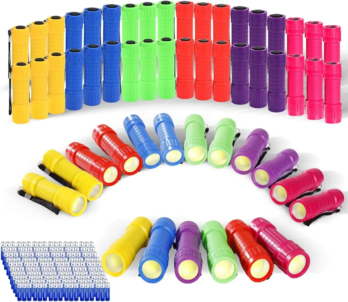 60er Pack Kunststoff kleine billige Taschenlampen Bulk Taschenlampen Pack Geschenk für mit Batterien LED-Blitzlichter für Party begünstigt Campin