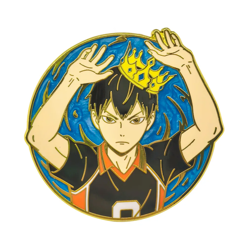 Volleyball Youth Yingshan Feixiong Stadium King Crown Metal Enamel Badge Second Dimensional School Bag Decorative Brooch