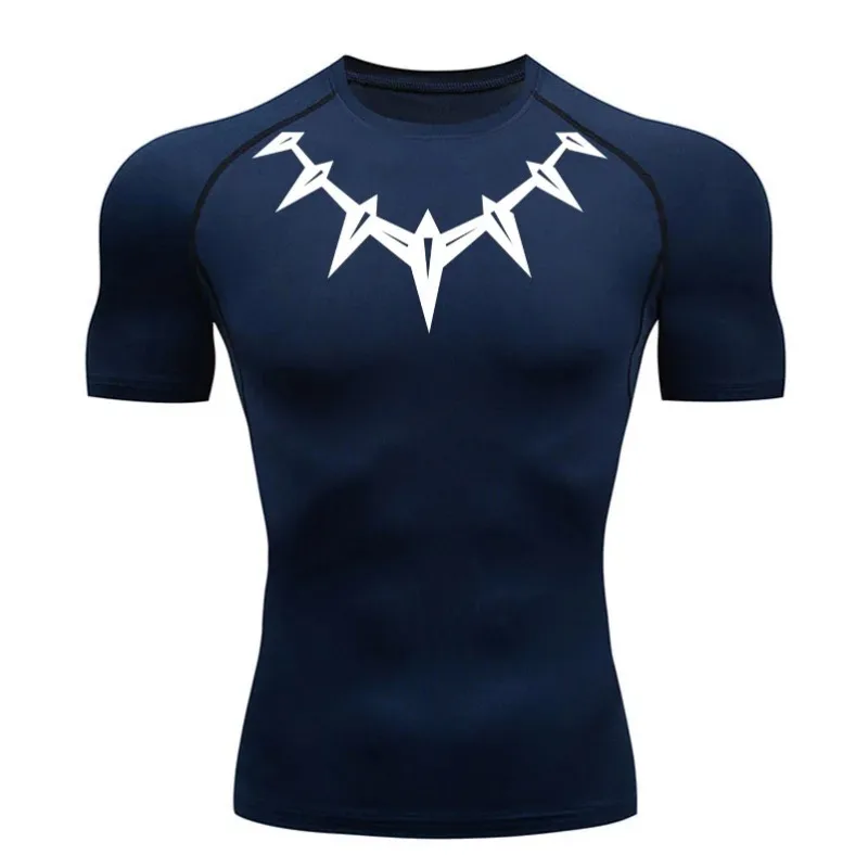 ضغط قميص طويل الأكمام تشغيل ملابس رياضية الرجال الصالة الرياضية كمال الاجسام تي شيرت قصيرة الأكمام التجفيف السريع الصيف سترة رياضية علوية #3