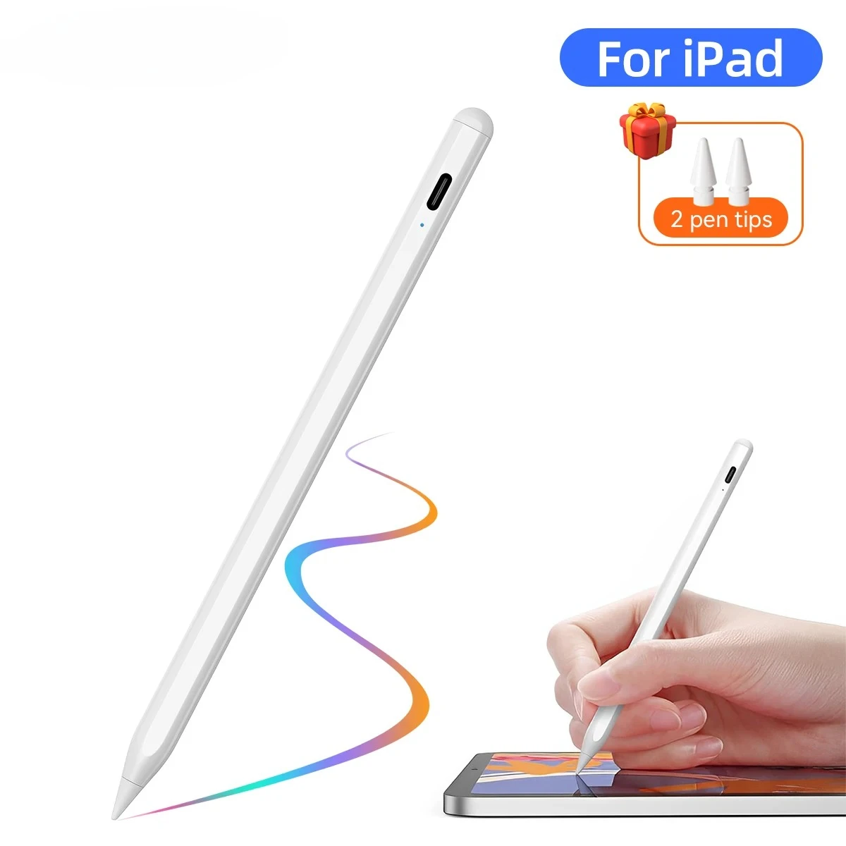 

For iPad Stylus Pencil 2025 iPad Air 11 Air 13 M2 M3 Pro 13 11 M4 5/6/7/8/9/10/11th Gen Air 3/4/5 Mini 5 6 7 with Palm Rejection