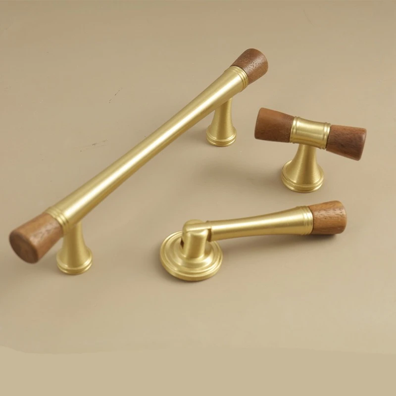 

Nordic Clothing Cabinet Door Handle Creative Drawer Single Hole Retro Small Handle Chinese Antique Style Walnut Brass Handle