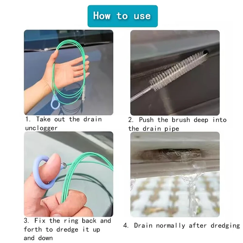 Car Sunroof Drainage Hole Dredger Door Pipeline Cleaning Brush Oil Tank Drainage Pipe Plugging Special Cleaning Tool