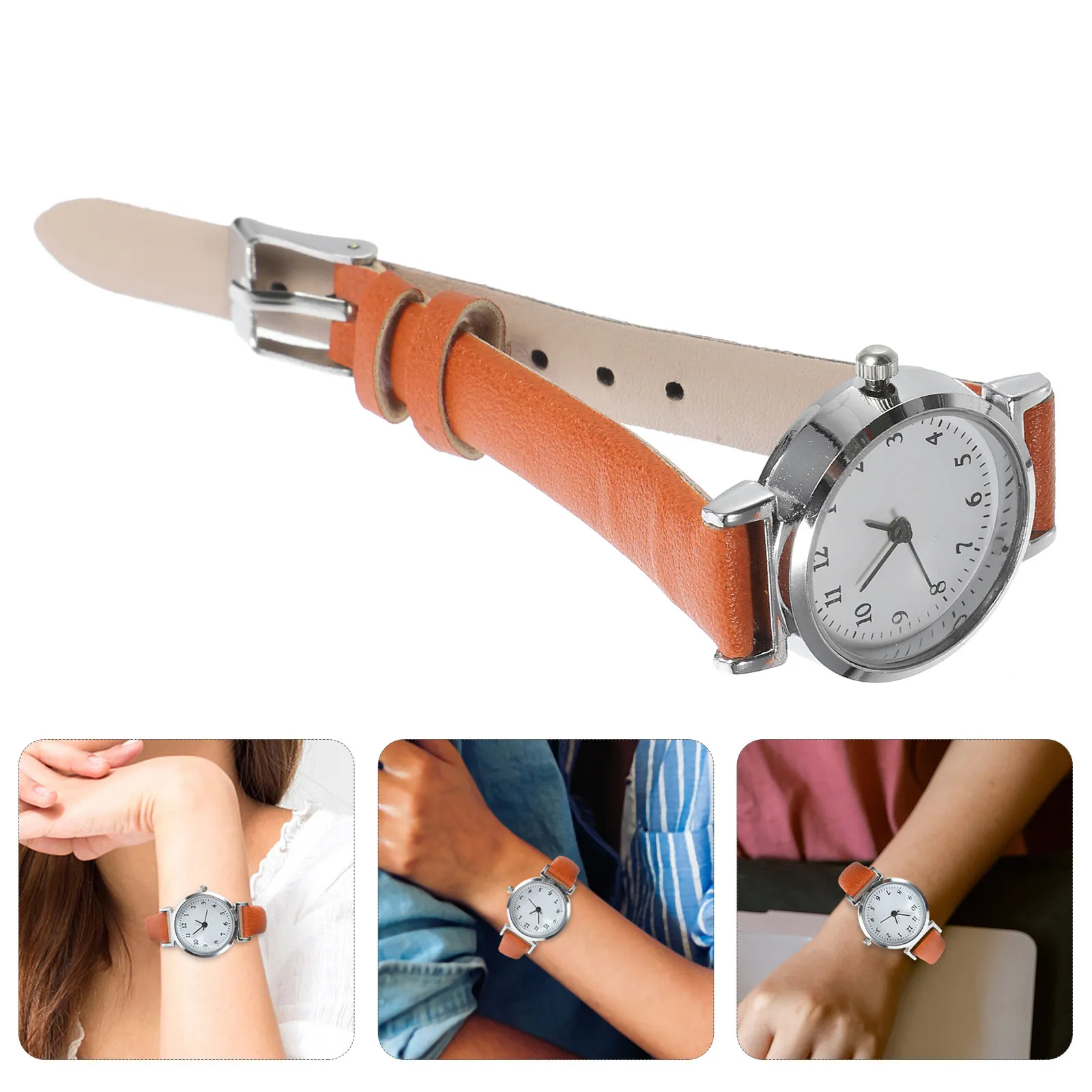 

Brown Vintage Quartz Watch for Women Roman Dial Silent Sweeps Movement Stylish Wrist Decoration Elegant Everyday Fashion
