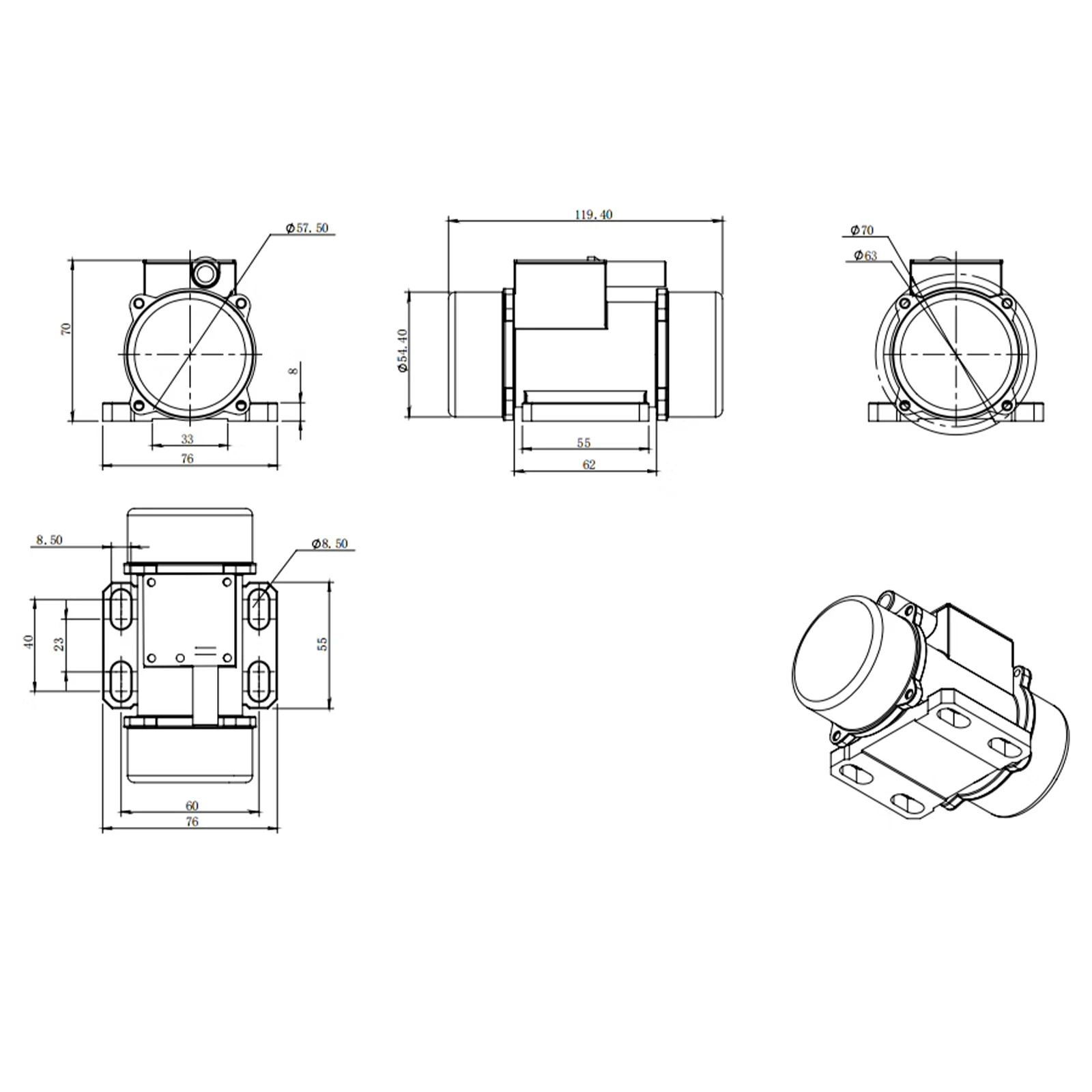 محرك اهتزاز كهربائي مع وحدة تحكم في السرعة 60 وات DC12V محرك عالي السرعة بدون فرشاة هزاز خرسانة صغير 4000 دورة في الدقيقة
