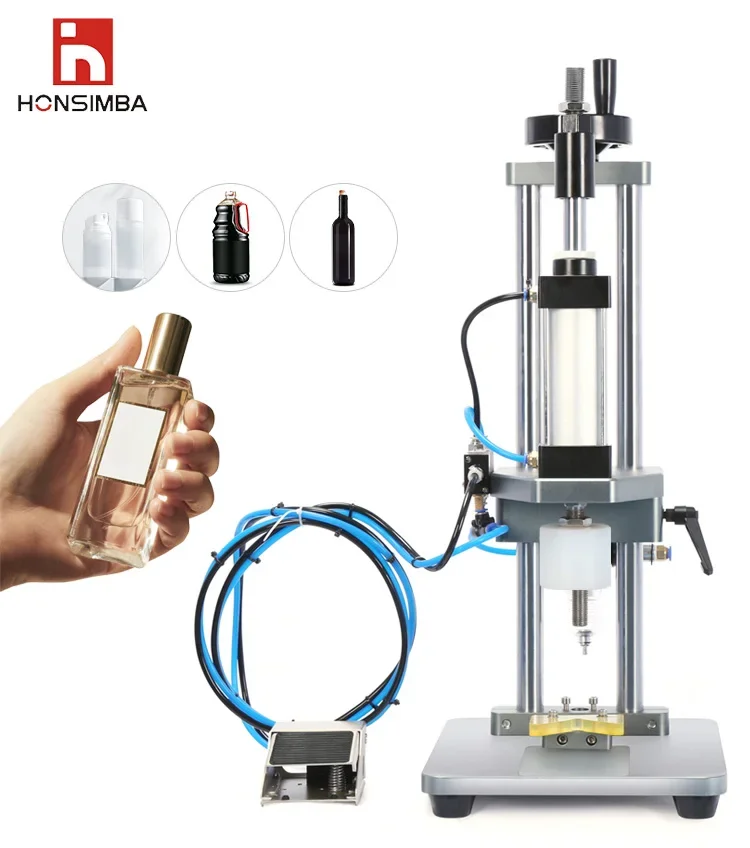 

Semi-Automatic Pneumatic Capping Machine For Perfume Glass Bottle Press Cap Machine Perfume Collar Press Machine