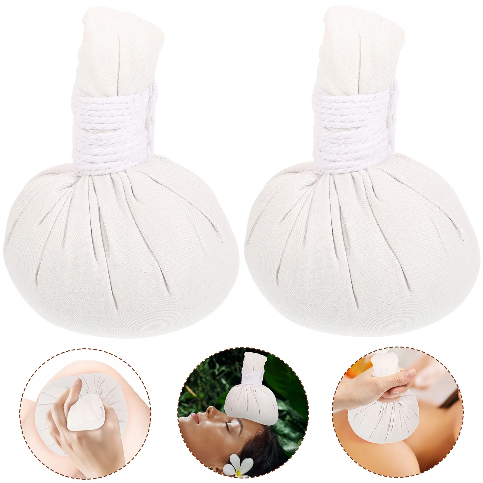 2pcs Chinese Herbal Pouches Spa Massage Pouches Herbal Massage Balls Warming Bags Thai Massage Balls Bath Compress Balls
