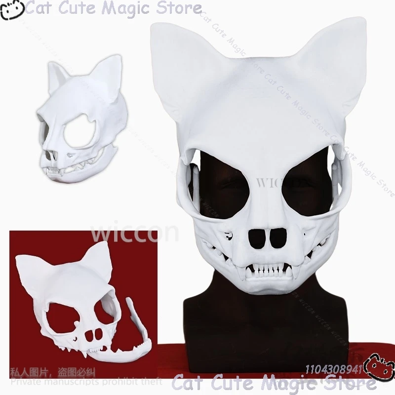 Anime Furry Cosplay Animal 3D Print Head Cat Skull Kigurumi Mask Props Furrysuit Headwear For Halloween Outfit Cos Customized