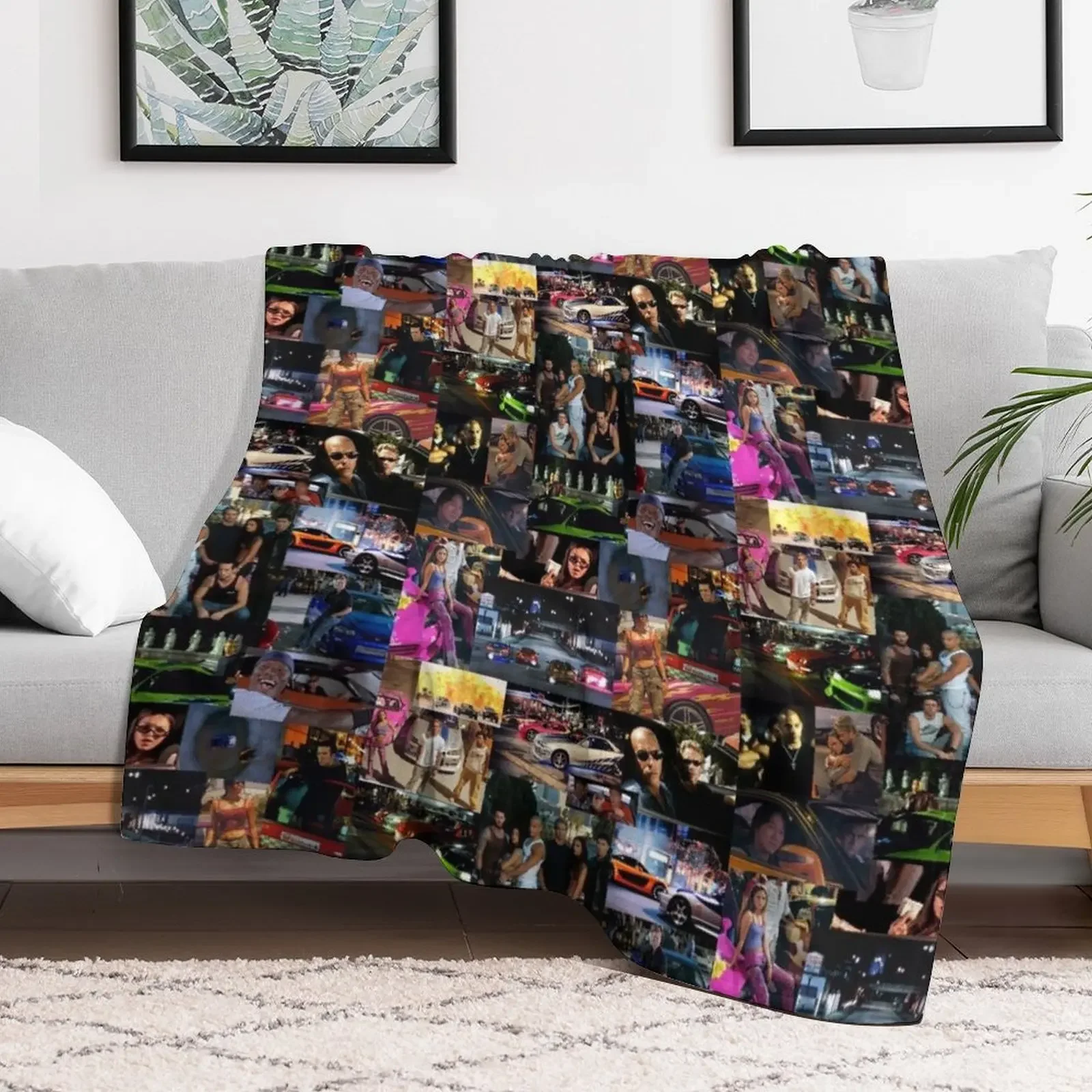 Fast and Furious collage Throw Blanket manga christmas decoration Plaid Sofa Blankets