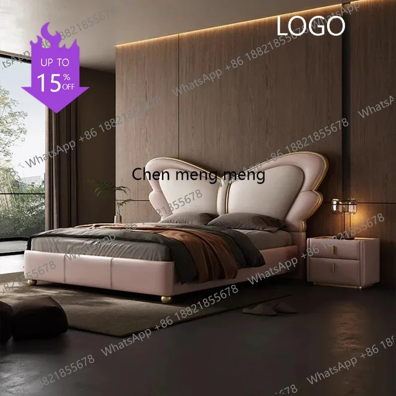 L178 Princess Sleeping Bed Platform Leather Castle Girls Massage Bed Design Human Dog Loft Frame Letto Matrimoniale Trendy Furni
