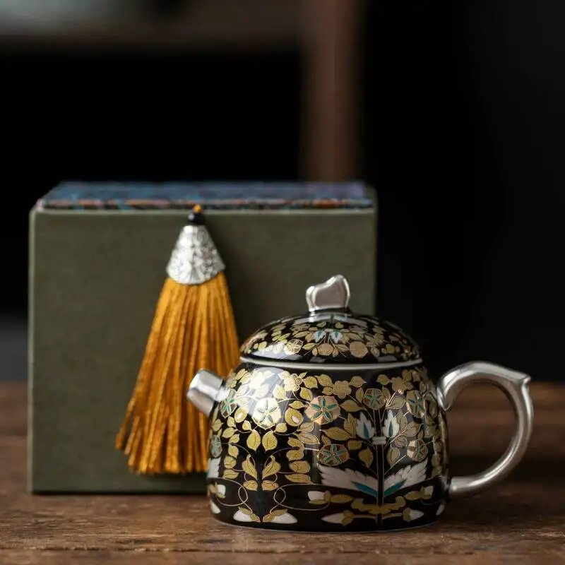 Zheng Wenqiang s Handcrafted Silver Plated Single Teapot High End Tea Set Office And Home Use A Gift For Father Elders Or