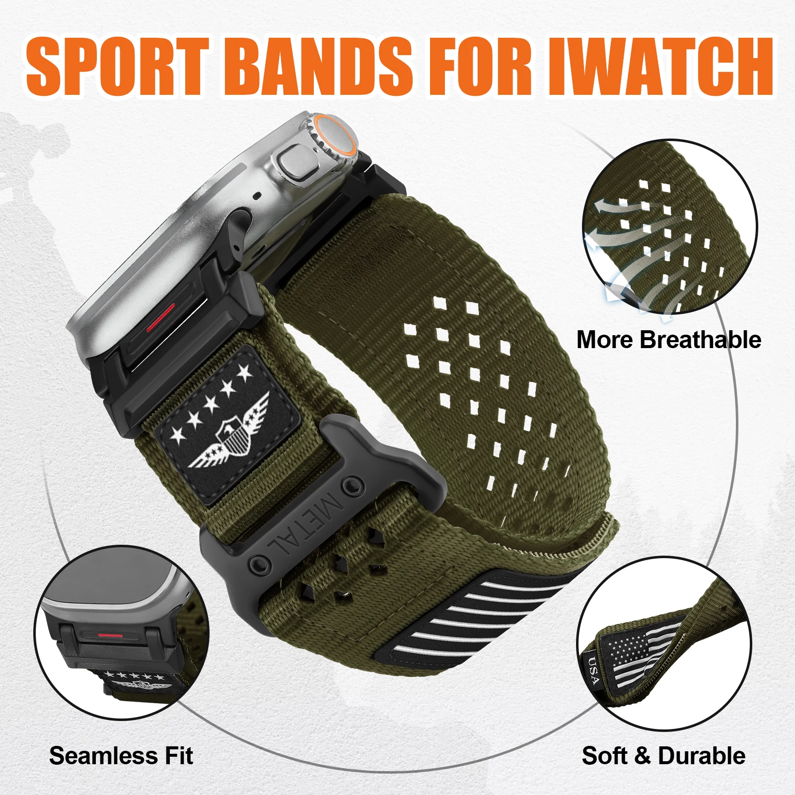 Trail loop for Apple Watch Ultra 2 Band 49mm 44mm 45mm 46mm 42mm Sport Nylon correa bracelet iWatch series 10 9 7 6  8 se Strap image 3