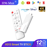 H96 MAX H313 Mini TV Stick Android 14 Quad-Core WiFi 6 BT 5.0 4K@60fps  ATV Launcher Google Voice Assistant AI Media Player