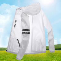 Summer Ice Silk Sunscreen Clothing Men's Lightweight and Breathable Hooded Coat Outdoor UV Resistant Jacket Fishing Cycling Suit