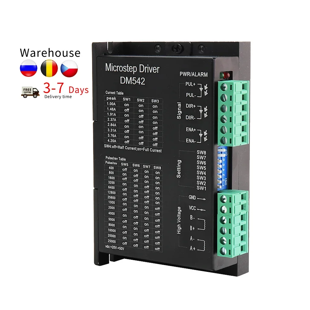 HanBuild  DM542 Drive Controller Leadshine 2-phase Digital Stepper Motor Driver 20-50 VDC Max. 4.2A for 57 stepper drive